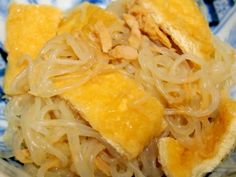 ツナと油揚げとしらたきの煮もの